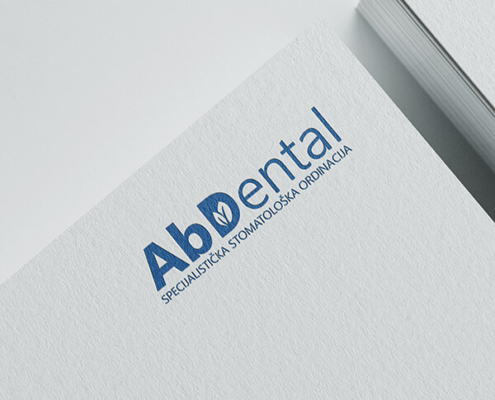 Stomatologija Ab Dental 50 8.Kha Concepts Logo dizajn AB Dental