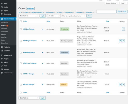 Kako obrisati sve porudžbine iz WooCommerca jednim klikom? 2 woocommerce orders